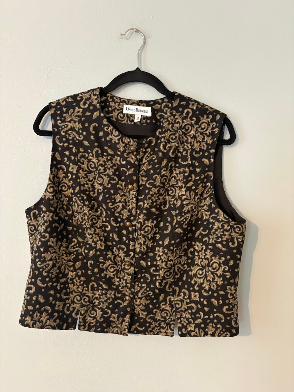 Vintage David Brooks tapestry vest women’s size M